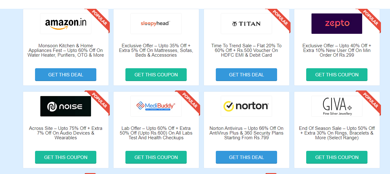 Coupon website overview